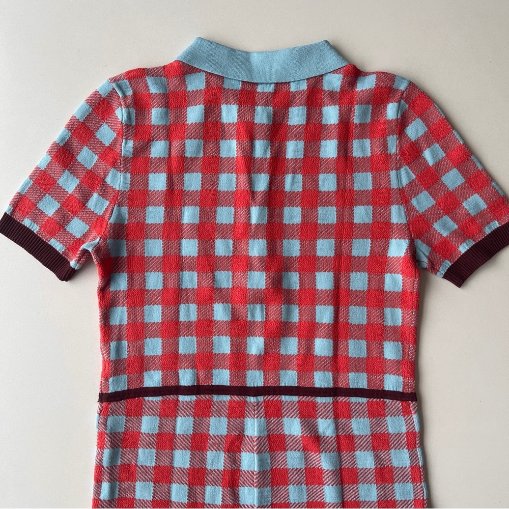 Staud Plaid Knit Shorts Romper Playsuit Medium - Picture 6 of 8